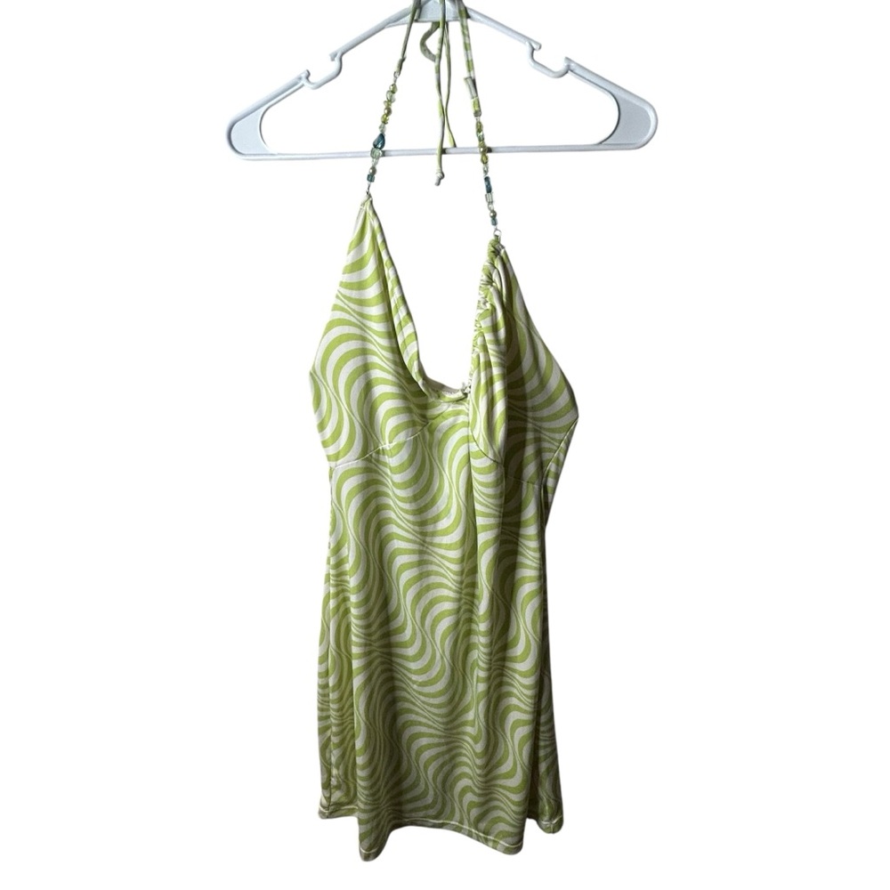 Rue 21 Green Swirl Halter Top Dress XL